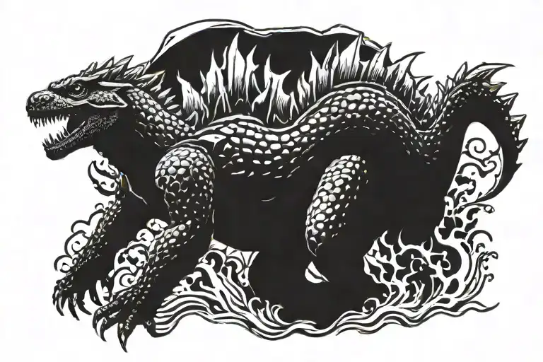 Godzilla tattoo design idea