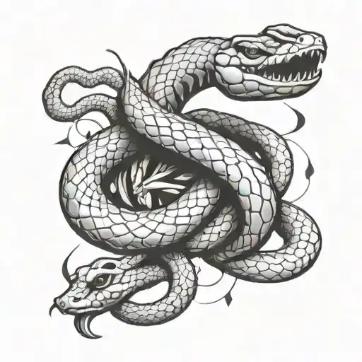 A stylized orthopaedic surgical tool with a snake wrapped around it, reflecting the client's occupation and love for snakes tattoo design idea