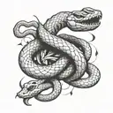 A stylized orthopaedic surgical tool with a snake wrapped around it, reflecting the client's occupation and love for snakes tattoo design idea