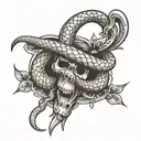 A stylized orthopaedic surgical tool with a snake wrapped around it, reflecting the client's occupation and love for snakes tattoo design idea