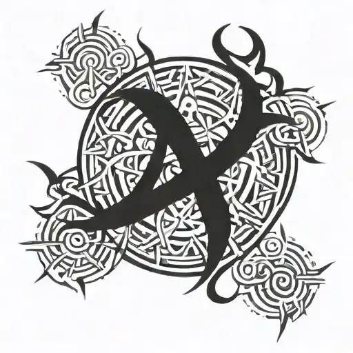 anarchy symbol in a circle  tattoo design idea