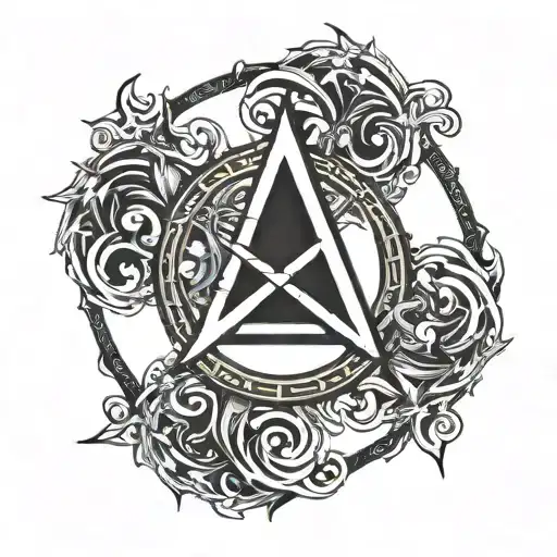 anarchy symbol in a circle  tattoo design idea