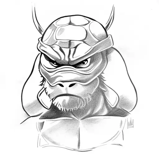 Michelangelo from TMNT playing basketball tattoo design idea