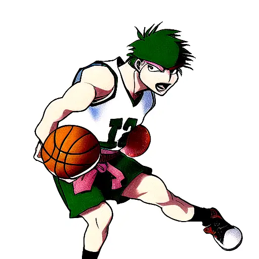 Michelangelo from TMNT playing basketball tattoo design idea