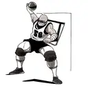 Michelangelo from TMNT playing basketball tattoo design idea