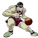Michelangelo from TMNT playing basketball tattoo design idea