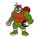 Michelangelo from TMNT playing basketball tattoo design idea