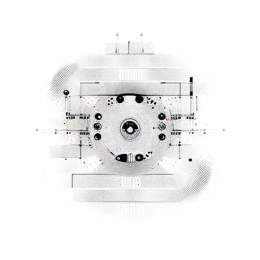 A DJ turntable with binary code as vinyl tattoo design idea