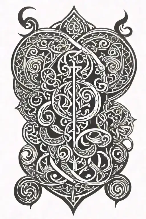 viking religious art tattoo design idea