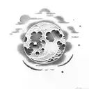 Moon and a cloud tattoo design idea