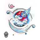 Moon and a cloud tattoo design idea