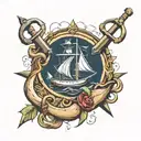 ship anchor tattoo design idea