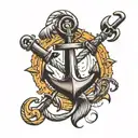 ship anchor tattoo design idea
