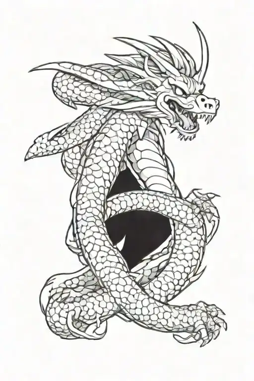 dragonball dragon wrap around arm tattoo design idea