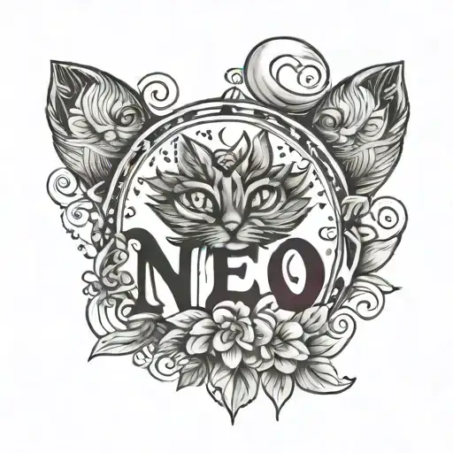 freedom strength love initial child name cat's paw symbols of happiness and love tattoo design idea