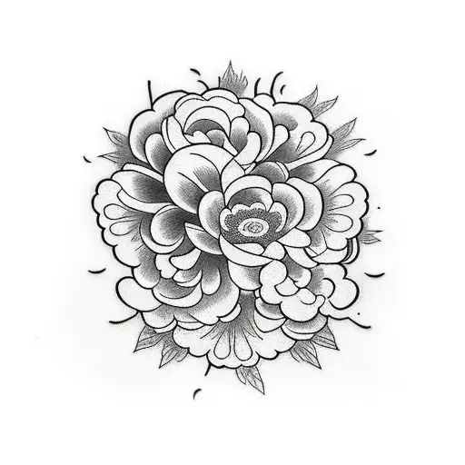 katana con flores tattoo design idea