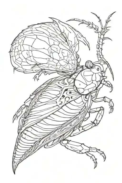 Person hugging a cockroach tattoo design idea