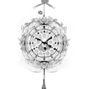  Grandfather Clock, Surrounded By Wildflowers And A Lotus At The Top tattoo design idea