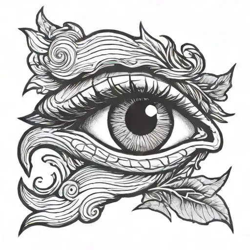 wood grain human eyes for knots tattoo design idea