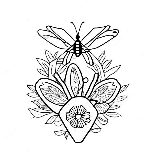 monarch butterfly on a avocado  tattoo design idea