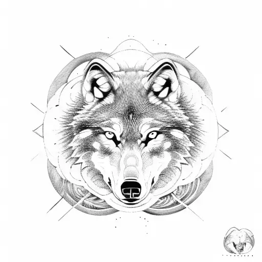 Wolf an Bear fighting (yin yang style) tattoo design idea