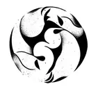 Wolf an Bear fighting (yin yang style) tattoo design idea