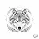 Wolf an Bear fighting (yin yang style) tattoo design idea