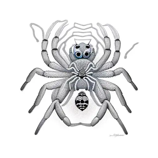 two hearted spider, symbolising two lovers entangled together tattoo design idea