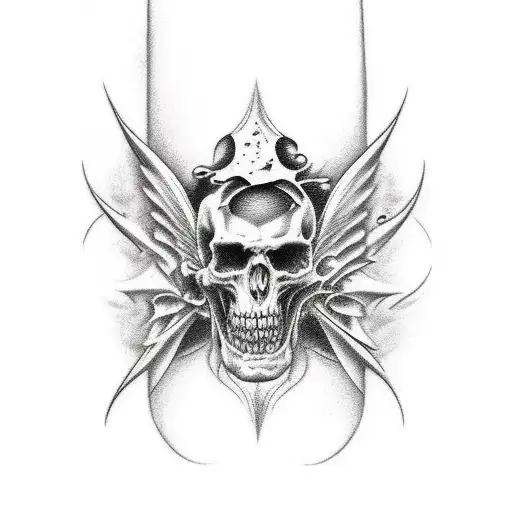 heaven vs hell fighting  tattoo design idea