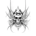 heaven vs hell fighting  tattoo design idea