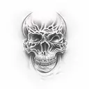 heaven vs hell fighting  tattoo design idea