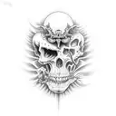 heaven vs hell fighting  tattoo design idea