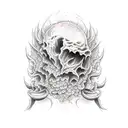 heaven vs hell fighting  tattoo design idea