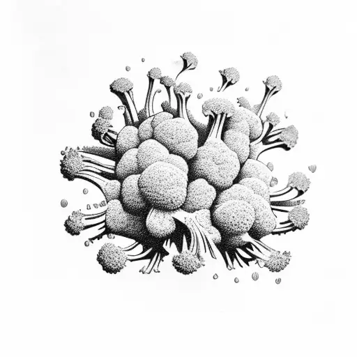 broccoli with sunglasses tattoo design idea