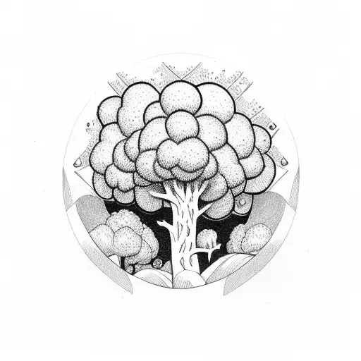 broccoli wear sunglasses tattoo design idea