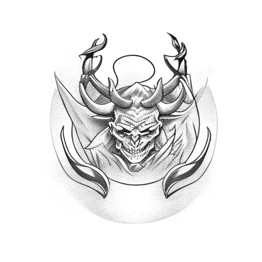 devil horns tattoo design idea