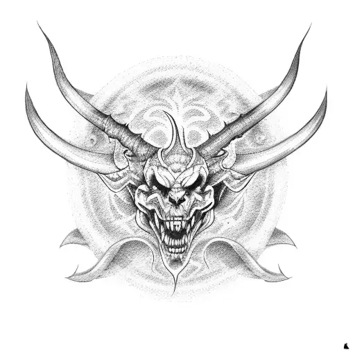 devil horns tattoo design idea
