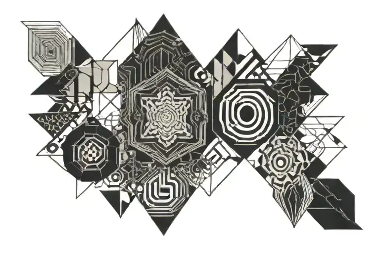 collar bone geo patern inspired tattoo incorporating elements tattoo design idea