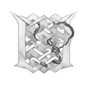 swords snake chains  tattoo design idea