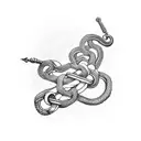 swords snake chains  tattoo design idea