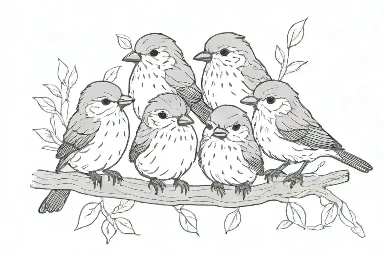 3 little birds  tattoo design idea