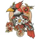 Japanese  cardinal tattoo design idea