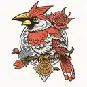 Japanese  cardinal tattoo design idea