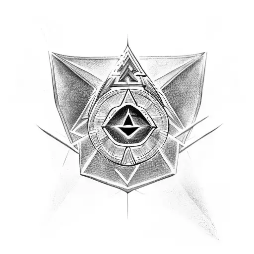 greek god with illuminati symbol  tattoo design idea