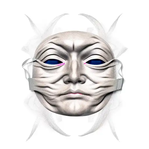Two-Faced Mask: The image of a two-faced mask represents duplicity and deception. It symbolizes the act of presenting on tattoo design idea