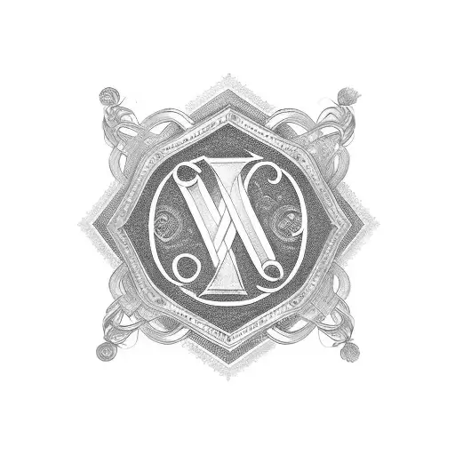 Create a monogram where the letters "CWS" and "CMS" are interlocked or woven together. Use a stylish font or create a cu tattoo design idea