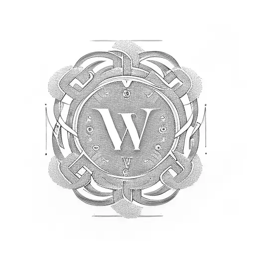 Create a monogram where the letters "CWS" and "CMS" are interlocked or woven together. Use a stylish font or create a cu tattoo design idea