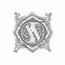 Create a monogram where the letters "CWS" and "CMS" are interlocked or woven together. Use a stylish font or create a cu tattoo design idea