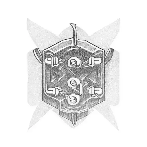 brass knuckles with katana tattoo design idea