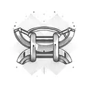 brass knuckles with katana tattoo design idea